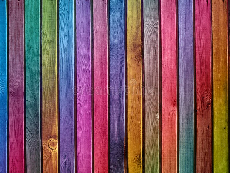 Colorful wooden wall