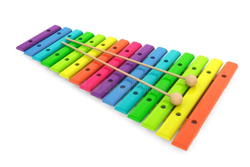Colorful Wooden Xylophone with Mallets Stock Image Image of hammer