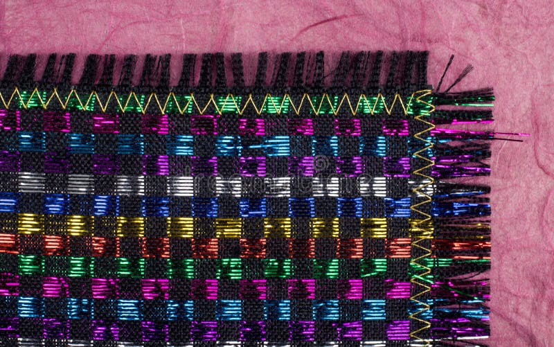 Colorful Woven Stripes on a Wicker Basket Stock Image Image of