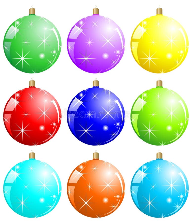 Colorful xmas balls stock vector. Illustration of design 12141178