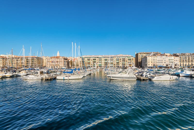 Marseilles Harbour Moon Night Stock Image - Image of moon, reflection ...