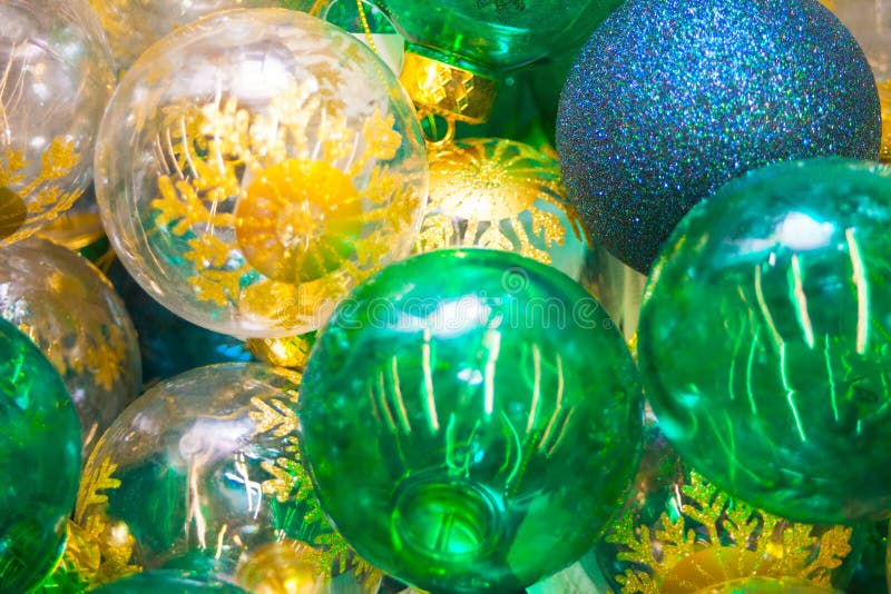 Colorful yellow, green and blue Christmas balls pattern background stock photography Colorful yellow, green and blue Christmas balls pattern background stock photography