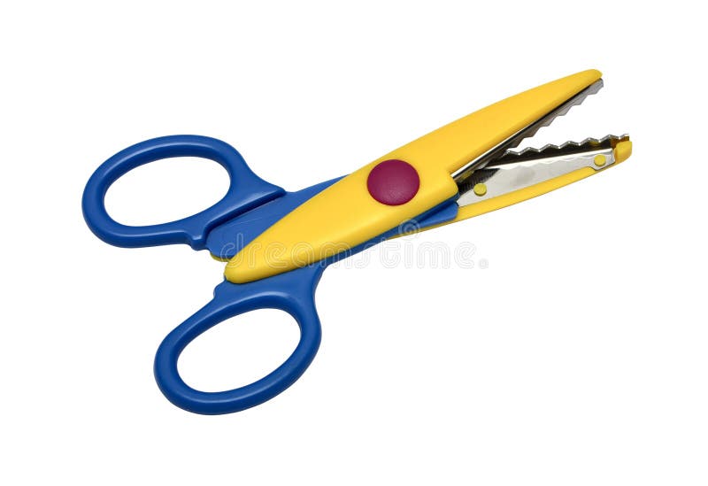 Colorful Scissor That Cut A Zigzag Pattern Stock Photo - Download Image Now  - Scissors, Zigzag, Art - iStock