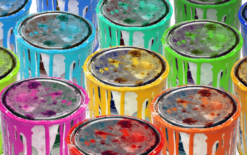 Background of isolated group of rusty tins metal paint. Background of isolated group of rusty tins metal paint.