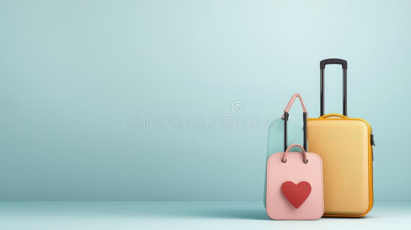 Colori colorati con design cardiaco su fondo pastello perfetto per progetti a tema di viaggio e avventura illustrazione di stock