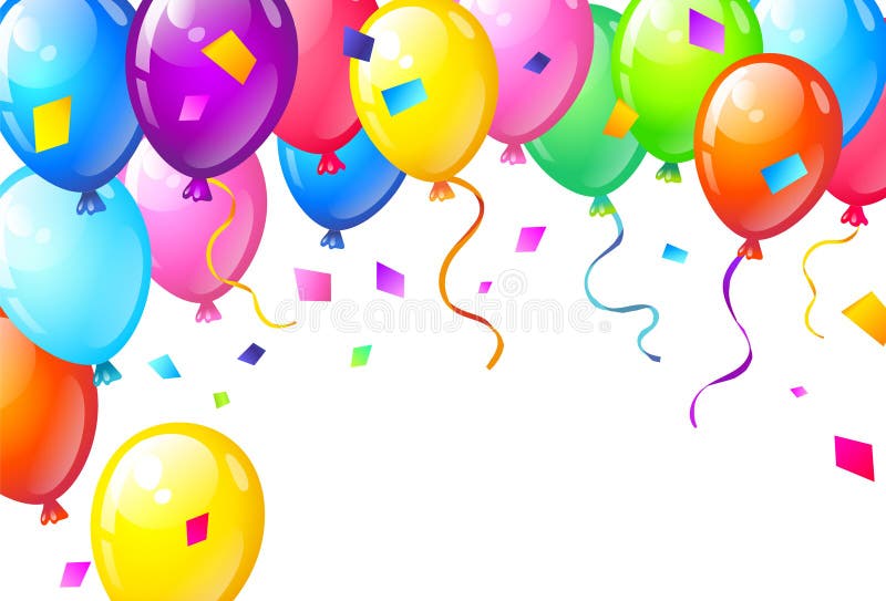 Colori i palloni lucidi di buon compleanno illustrazione di stock