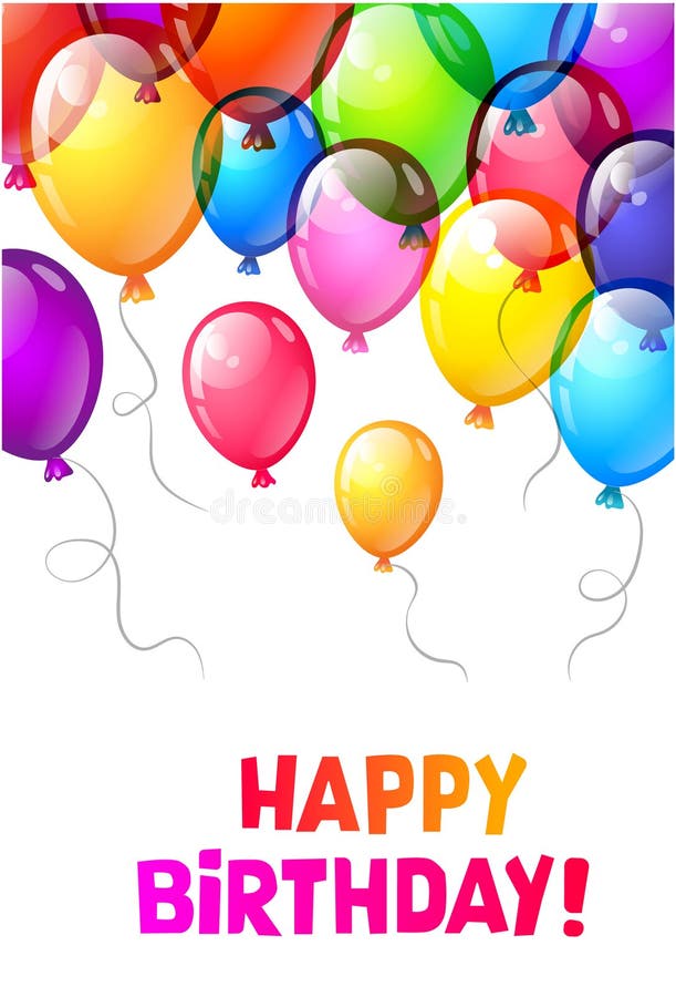 Colori i palloni lucidi di buon compleanno royalty illustrazione gratis