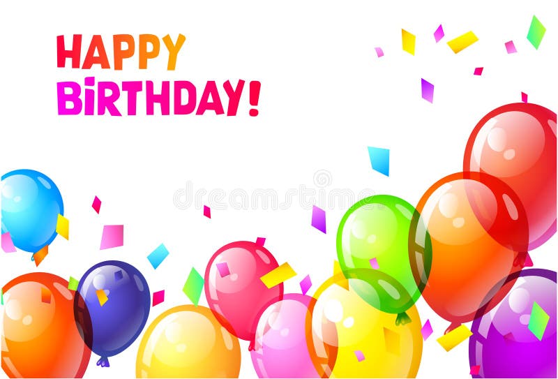 Colori i palloni lucidi di buon compleanno royalty illustrazione gratis
