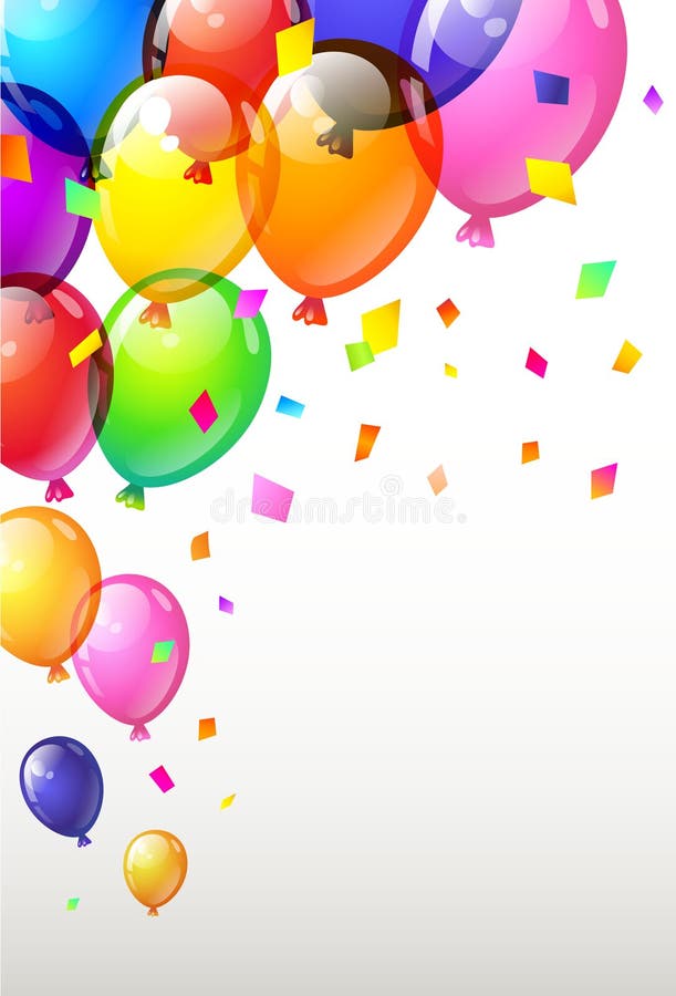 Colori i palloni lucidi di buon compleanno Vettore royalty illustrazione gratis