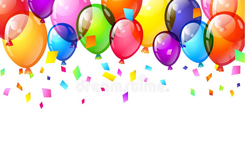 Colori i palloni lucidi di buon compleanno Vettore royalty illustrazione gratis