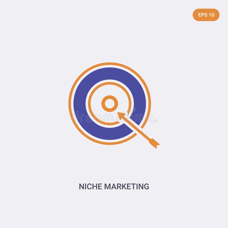 2 colori Icona del concetto di marketing di nicchia di marketing due colori isolati con il simbolo del vettore di nicchia Marketi