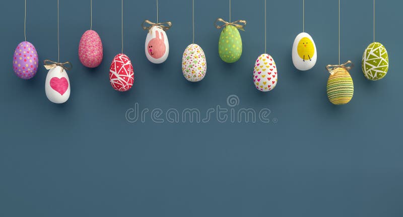 Colorfully Easter eggs background 3D Rendering, 3D Illustration. Colorfully Easter eggs background 3D Rendering, 3D Illustration