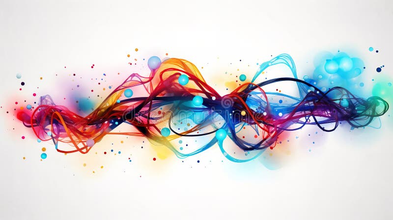 Coloridas líneas entrelazadas que simbolizan una vibrante conexión a internet. generador de ai. imagen de archivo