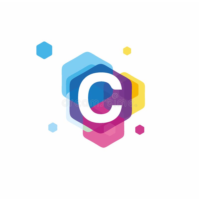 Colorido del concepto de diseño del logotipo de la letra C, plantilla inicial moderna del logotipo stock de ilustración Colorido del concepto de diseño del logotipo de la letra C, plantilla inicial moderna del logotipo stock de ilustración