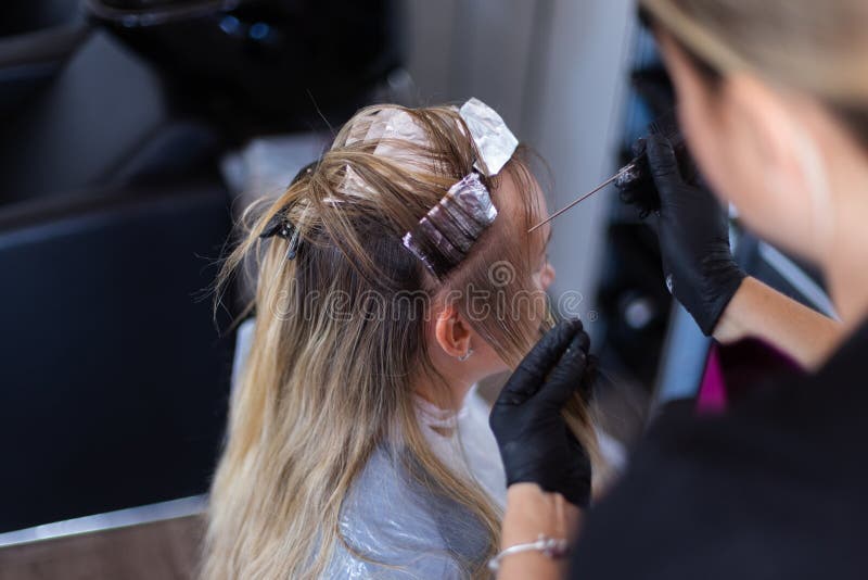 Secador De Cabeleireiro Feminino E Alisamento Do Cabelo Do Cliente Com  Escova E Secador De Cabelo Imagem de Stock - Imagem de cuidado,  endireitante: 232001979