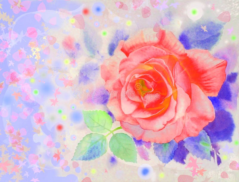 Coloridos abstractos originales de pintura de rosas florecen y emoción libre illustration Coloridos abstractos originales de pintura de rosas florecen y emoción libre illustration