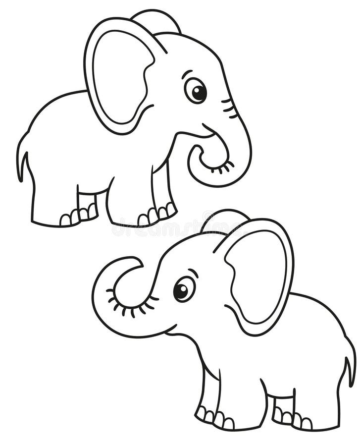 Cute Set of Cartoon Elephant, Vector Black and White Illustrations for Children`s Coloring or Creativity Stock Vector - Illustration of happy, collection: 147228659 Cute Set of Cartoon Elephant, Vector Black and White Illustrations for Children`s Coloring or Creativity Stock Vector - Illustration of happy, collection: 147228659