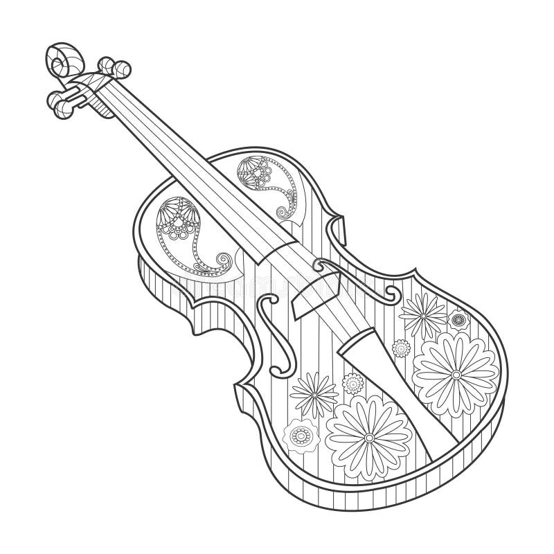 Coloring for adults violin vector illustration vector illustration Coloring for adults violin vector illustration vector illustration