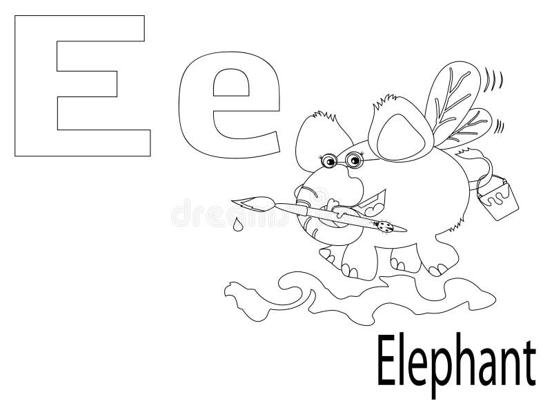 Coloring Alphabet for Kids,E