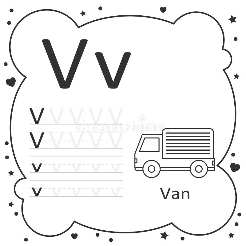Coloring Alphabet Tracing Letters Van Stock Vector - Illustration Of Learn, Primary: 194324699 Coloring Alphabet Tracing Letters Van Stock Vector - Illustration Of Learn, Primary: 194324699