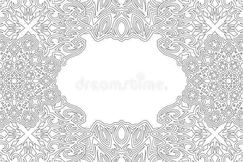 Rectangle cosmic coloring book page with spiral Vector Image