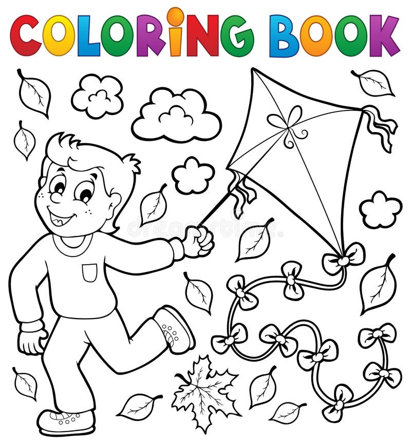 Child Drawing Boy Flying Kite Stock Illustrations 154 Child Drawing