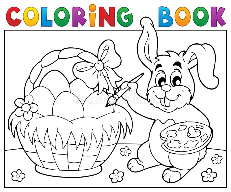 Bunny Painting Easter Egg stock vector. Illustration of bunny - 36248076