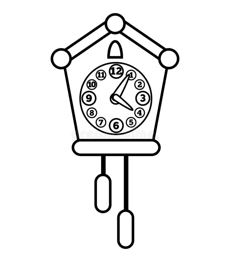 Coloring Book, Cuckoo-clock Stock Vector - Illustration of coloration ...