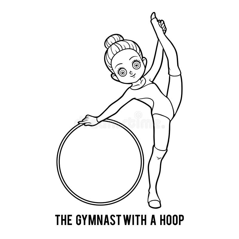 Gymnast with hoop. Rhythmic Gymnastics. Vector drawing. Hoop is the  separate object. 24542546 Vector Art at Vecteezy