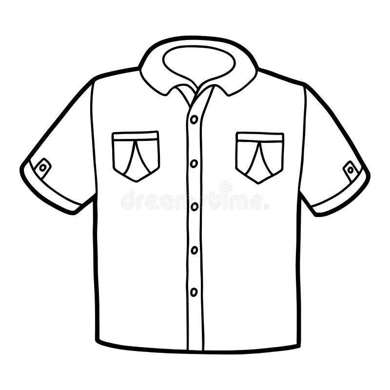 Button Up Shirt Technical Flat Sketch Sketch Coloring Page