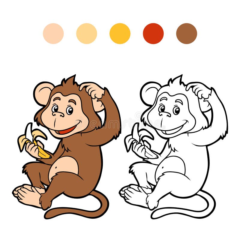 Coloring book for children: monkey