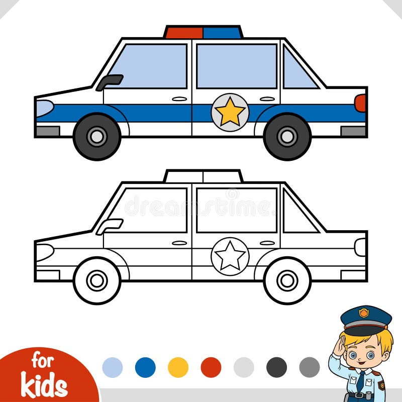 Coloring Book Police Car Stock Illustrations – 417 Coloring Book Police ...