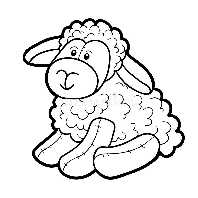 Coloring Book, Stuffed Toy Sheep Stock Vector - Illustration of colorful,  activity: 113260727
