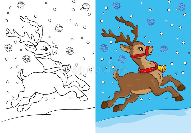 How to draw and color a cute Christmas deer #easycoloring - YouTube