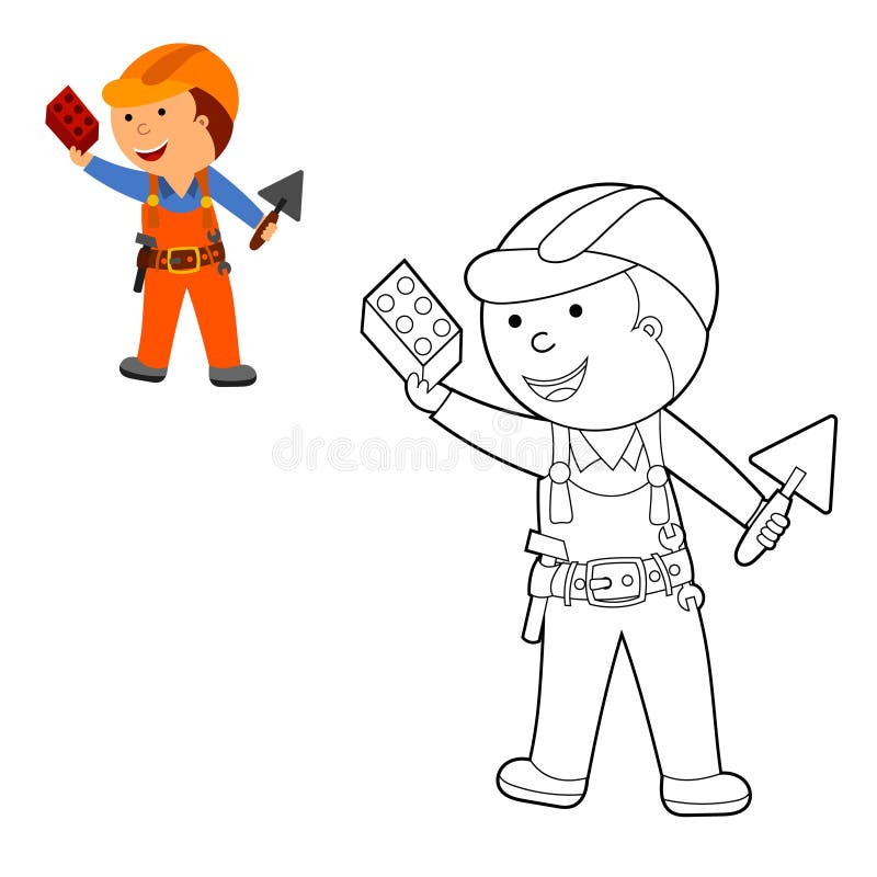 Coloring Book. Color in the Pattern of a Cute Child in a Helmet ...