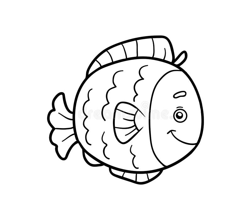 coloring book coloring page fish stock vector
