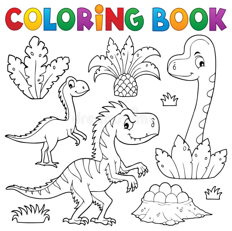 Coloring book dinosaur composition image 3