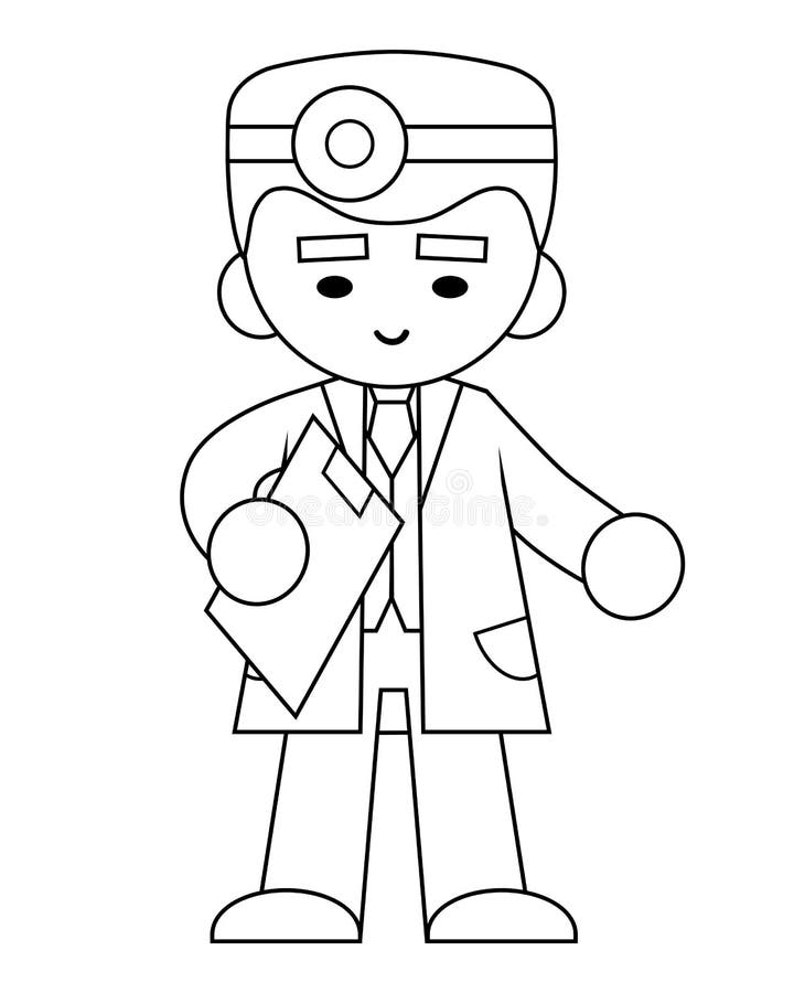 Coloring Book, Doctor with Clipboard Stock Vector - Illustration of isolated, occupation: 185058969 Coloring Book, Doctor with Clipboard Stock Vector - Illustration of isolated, occupation: 185058969