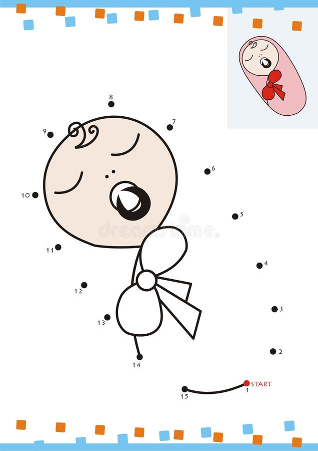Coloring Book Dot To Dot. the Baby Stock Vector Illustration of