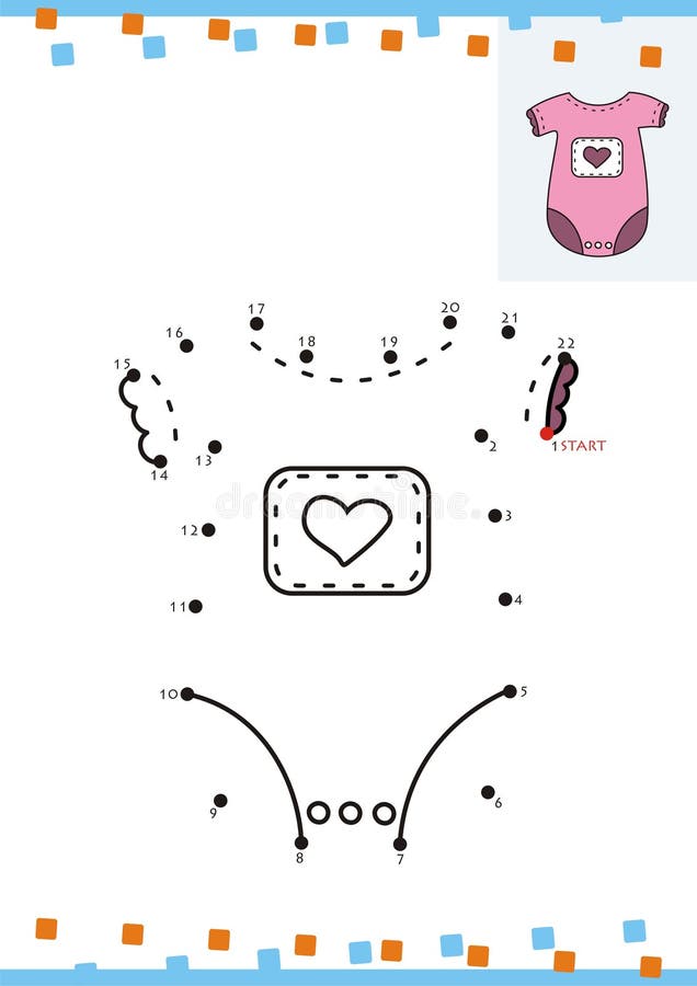Coloring book dot to dot. The baby body royalty free illustration