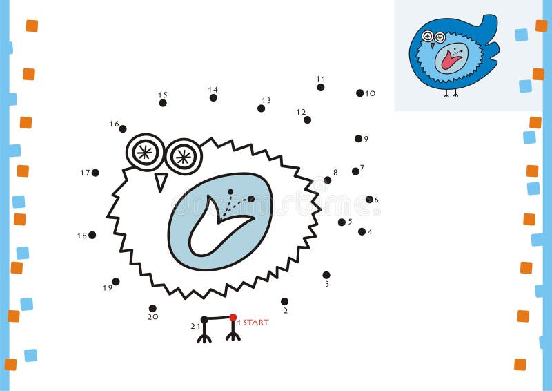 Coloring book dot to dot. The bird (1) stock illustration