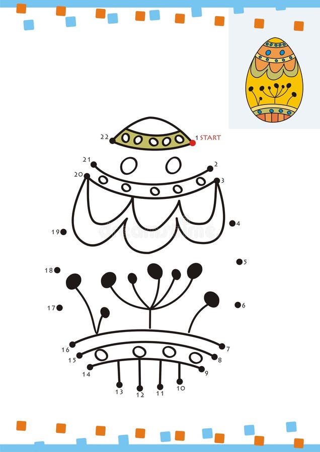 Coloring book dot to dot. The easter egg royalty free illustration