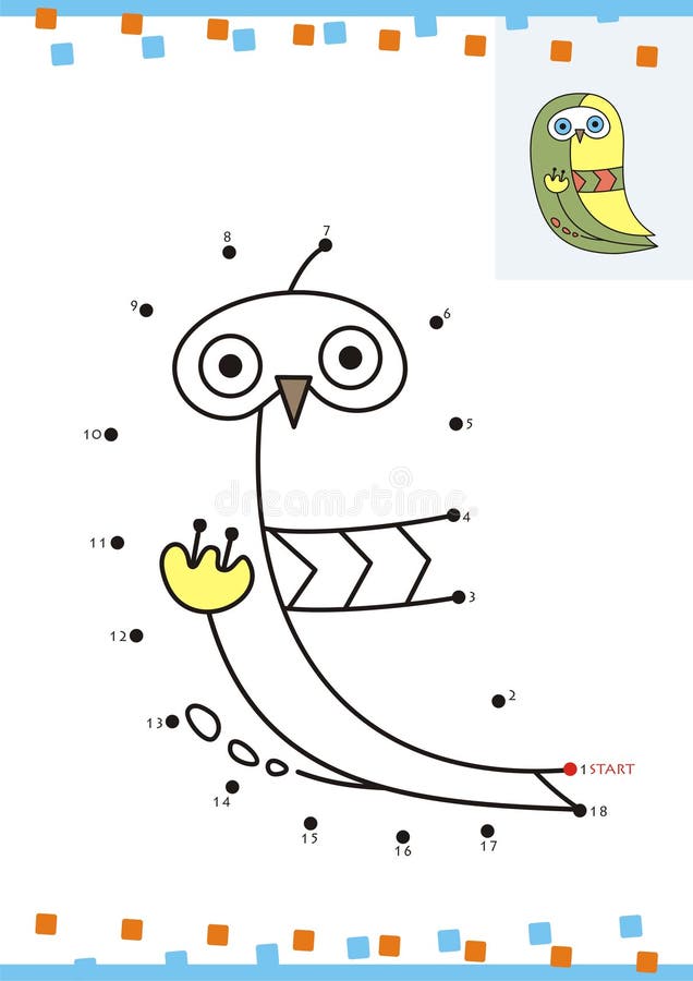 Coloring book dot to dot. The owl royalty free illustration