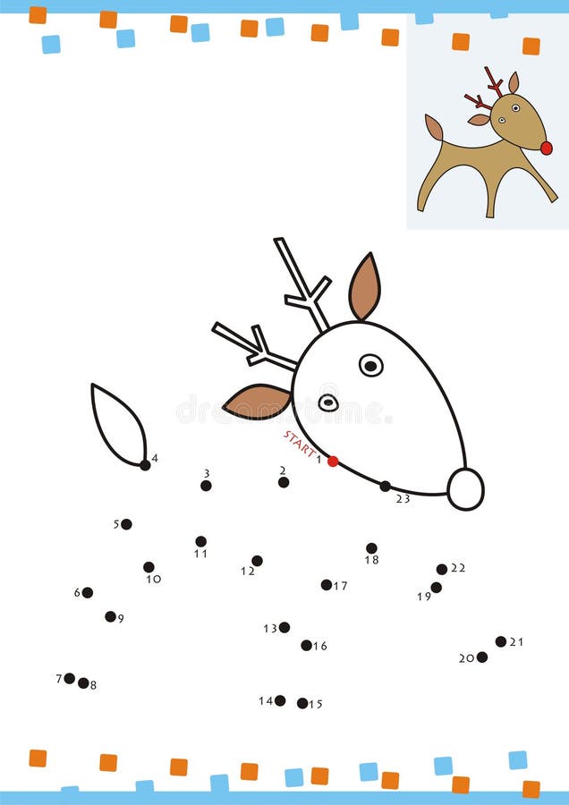 Coloring book dot to dot. The reindeer vector illustration