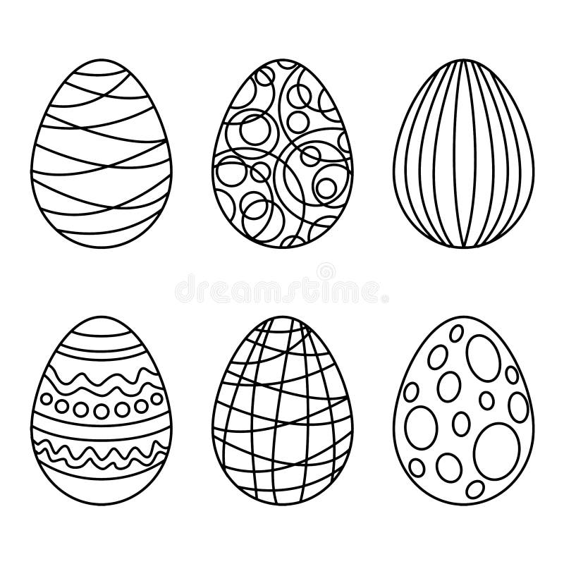 Download Coloring Book With Easter Eggs Easter Egg Linear Icon Isolated Outline Drawing Stock Vector Illustration Of Eggs Draw 179150030