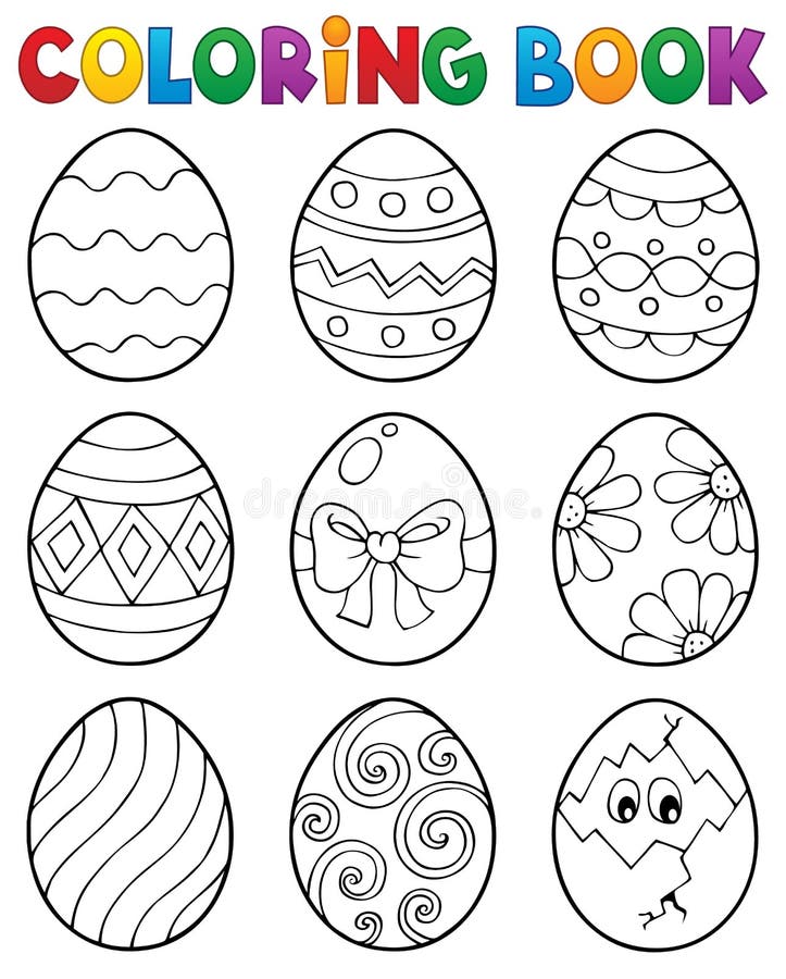 Coloring book Easter eggs theme 3 royalty free illustration