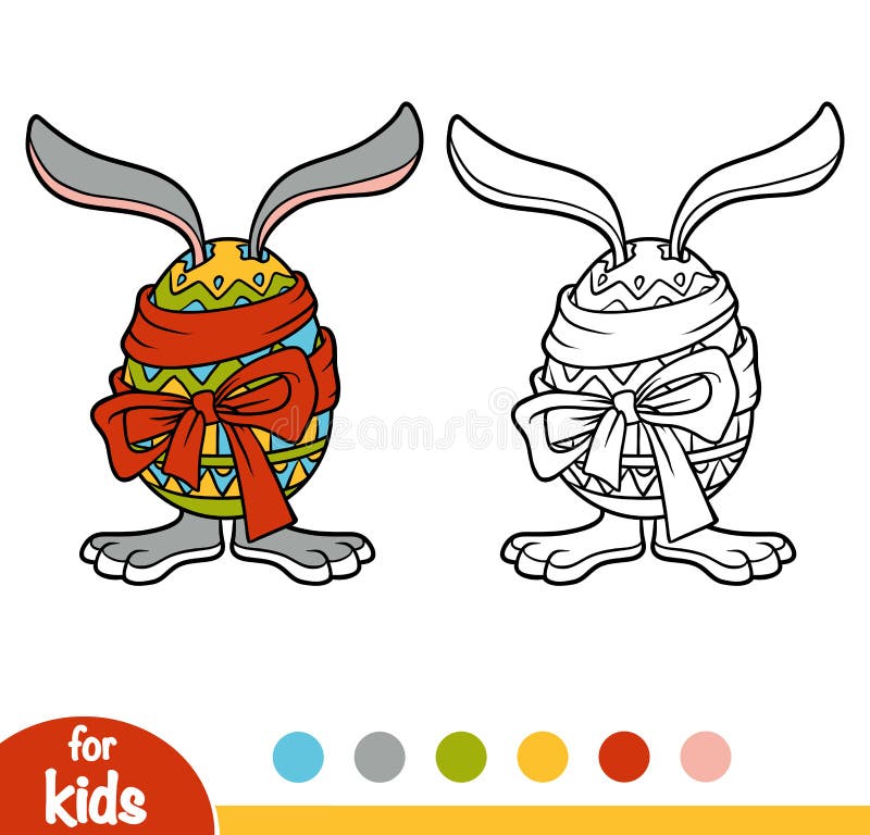 Coloring book, Easter rabbit and egg