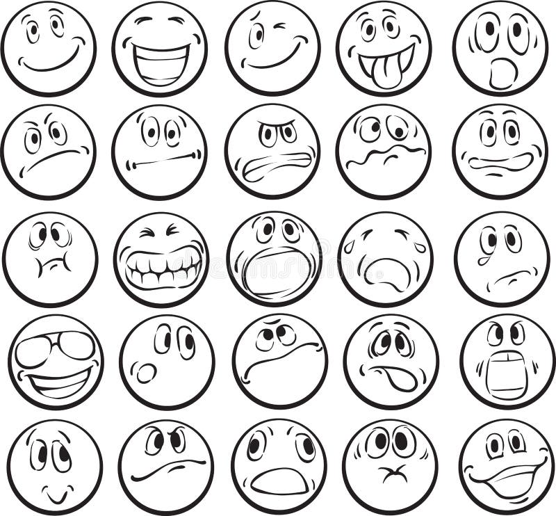 emotion smiley faces coloring pages