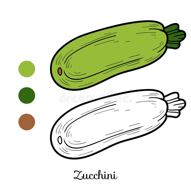 Coloring book: fruits and vegetables (zucchini)