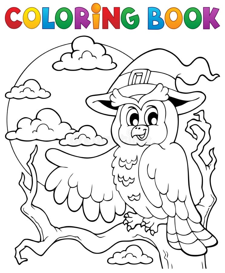 Coloring book Halloween owl 1